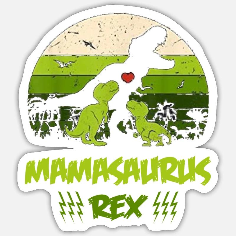 Cadeau mignon Mamasaurus Rex 2020 pour les mamans - Sticker taille S (10 x 10 cm) - blanc mat