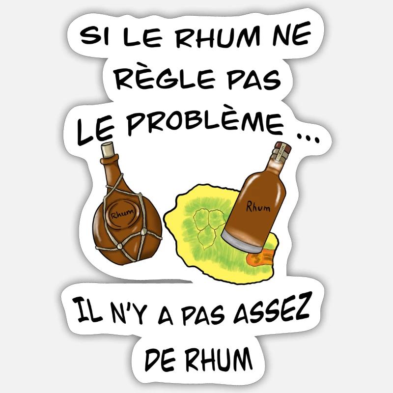 La solution c’est le Rhum - Sticker taille S (10 x 10 cm) - blanc mat