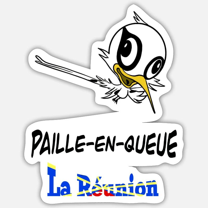 Straw in queue Reunion Sticker size S (10 x 10 cm)