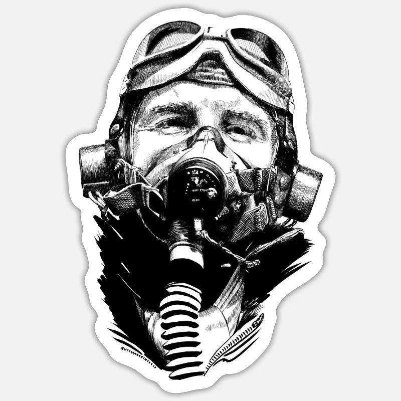 pilot - Sticker size S (10 x 10 cm) - white matte