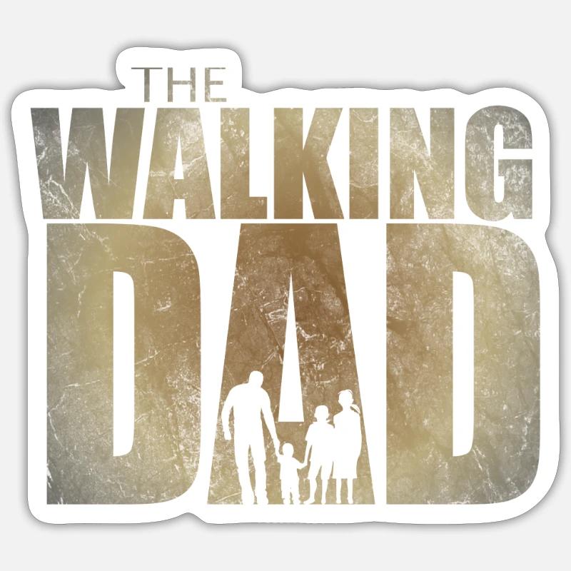 The Walking Dad gift for expecting dads - Sticker size S (10 x 10 cm) - white matte