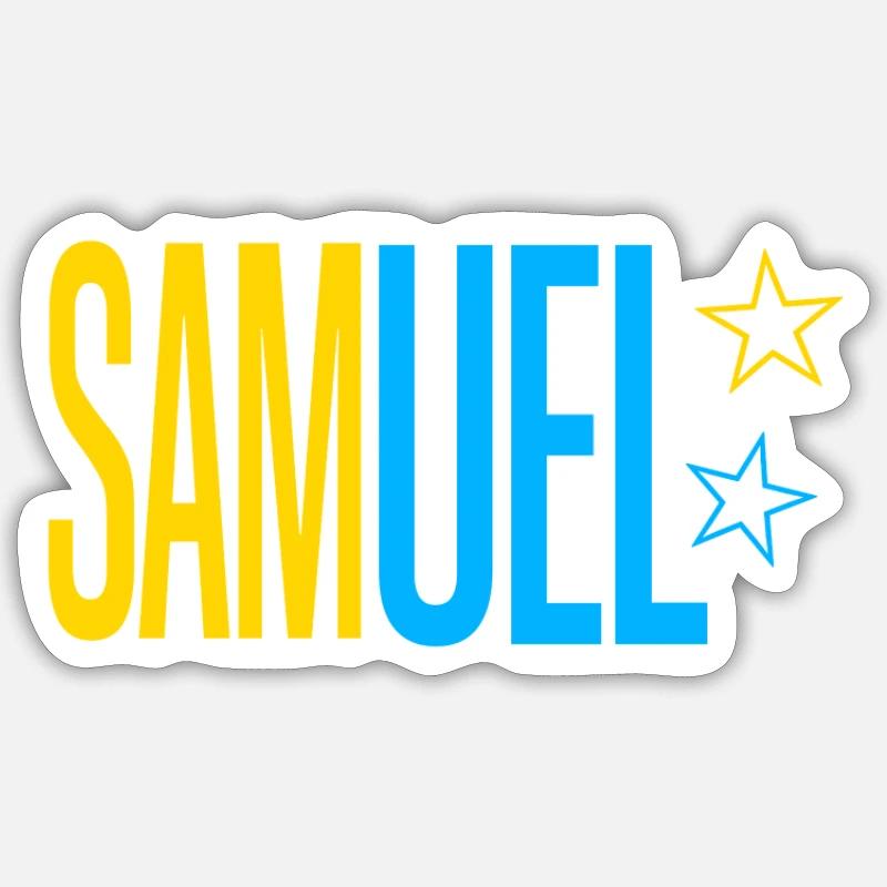 Samuel - Sticker Größe S (10 x 10 cm) - Mattweiß
