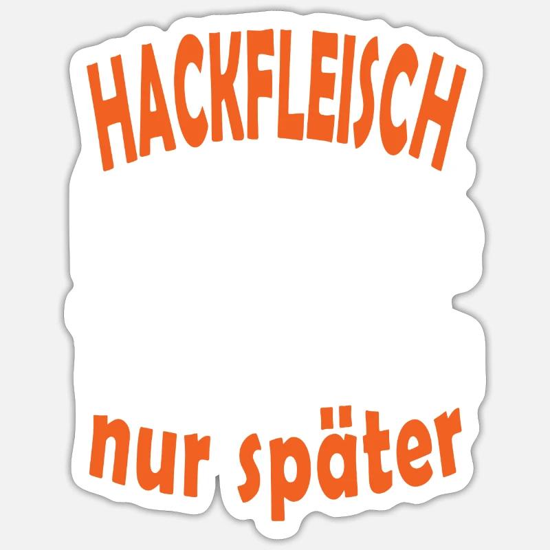 Hackfleisch kneten Fleisch Grillen Geschenk - Sticker Größe S (10 x 10 cm) - Mattweiß