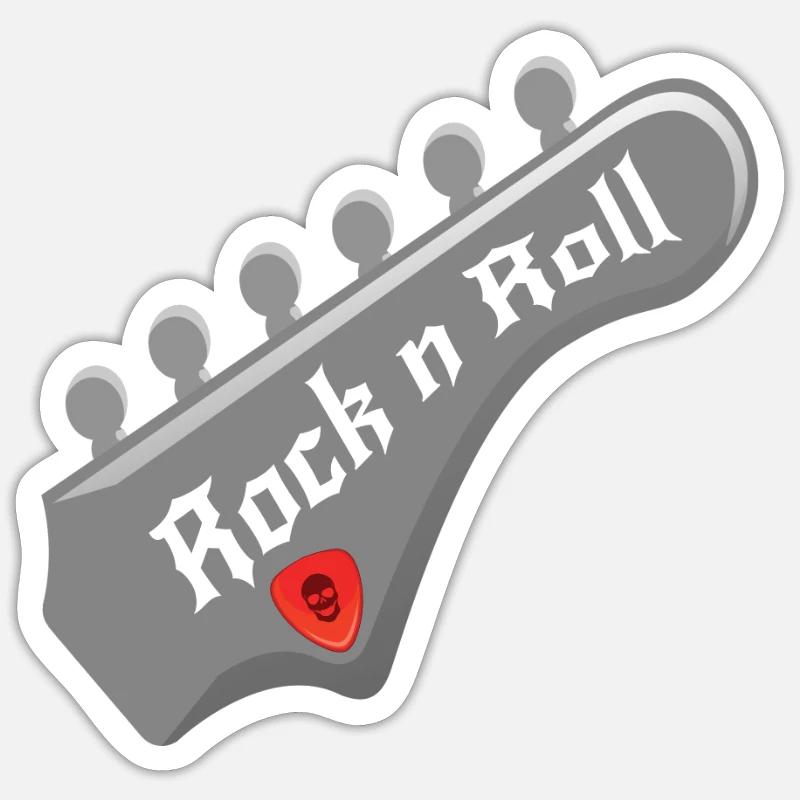 Rock n roll, rock n roll - Sticker taille S (10 x 10 cm) - blanc mat