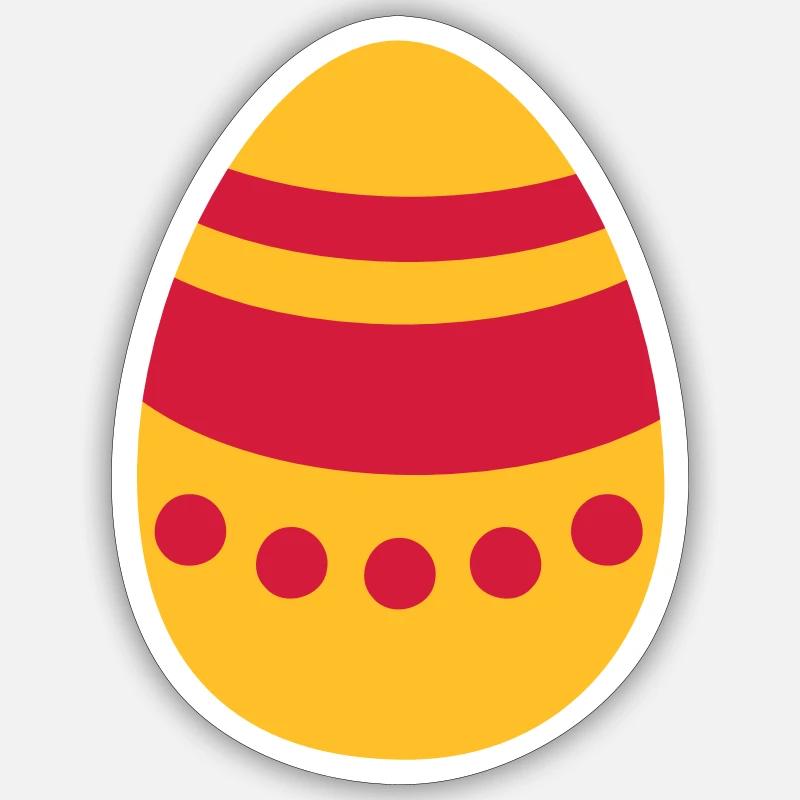 Œuf de Pâques - Sticker taille S (10 x 10 cm) - blanc mat