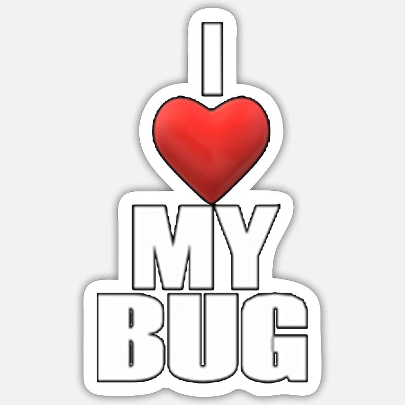 J'aime mon insecte - Sticker taille S (10 x 10 cm) - blanc mat