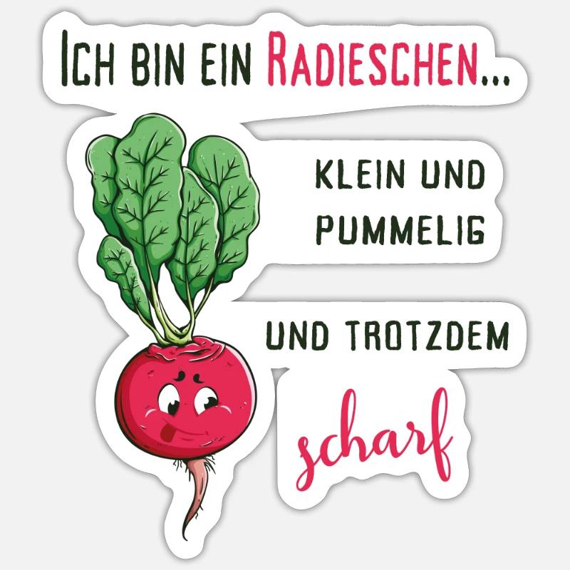 scharfes Radieschen Sticker Größe S (10 x 10 cm)