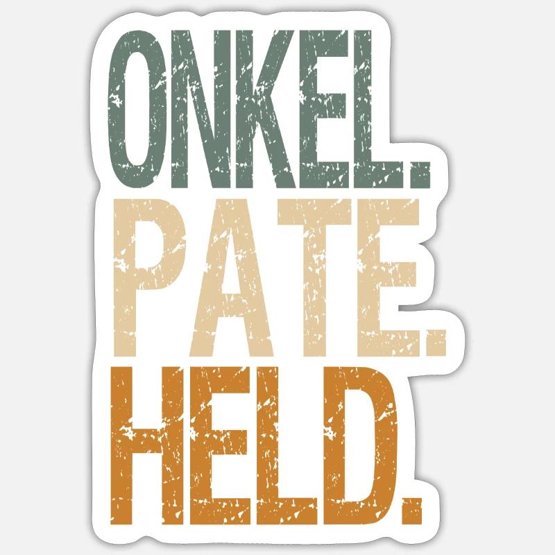 Onkel Pate Held - Sticker Größe S (10 x 10 cm) - Mattweiß