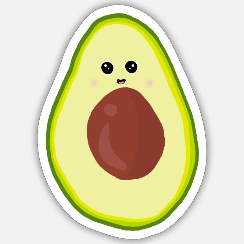 Avocat mignon - Sticker taille S (10 x 10 cm) - blanc mat