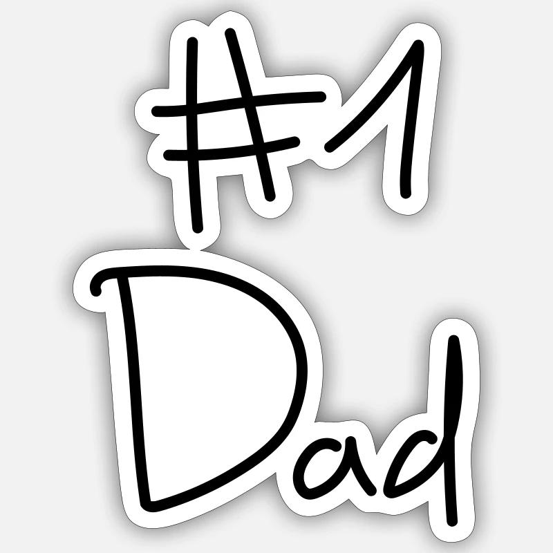 #1 Dad - Bester Vater - Sticker Größe S (10 x 10 cm) - Mattweiß