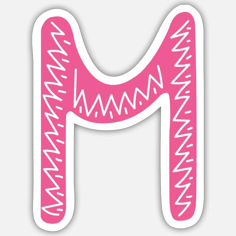 Lettre m - Sticker taille S (10 x 10 cm) - blanc mat