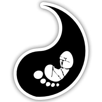 Hälfte Yin Baby - Sticker Größe S (10 x 10 cm) - Mattweiß - Vorne