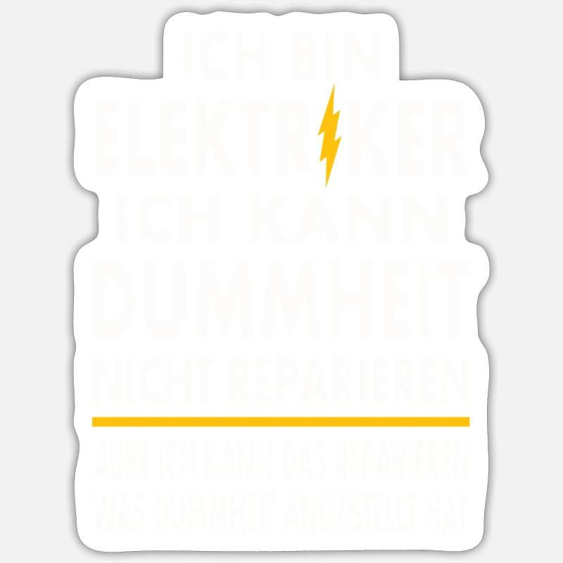 Ich bin Elektriker - Sticker Größe S (10 x 10 cm) - Mattweiß