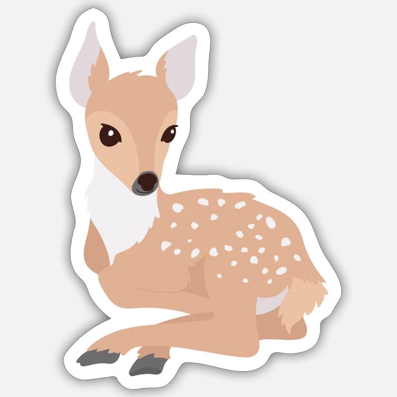 faon - Sticker taille S (10 x 10 cm) - blanc mat