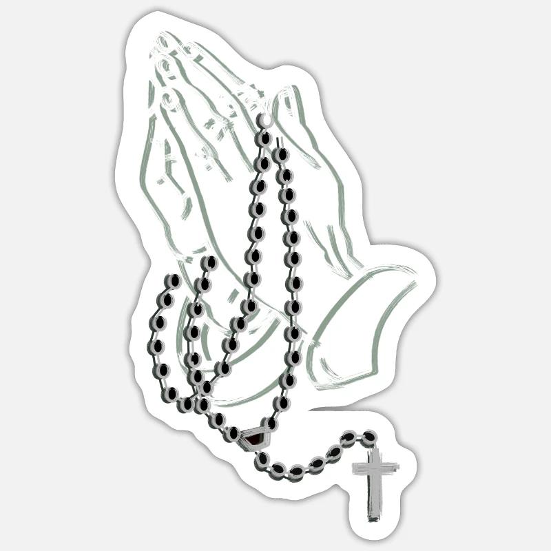praying hands know Sticker size S (10 x 10 cm)