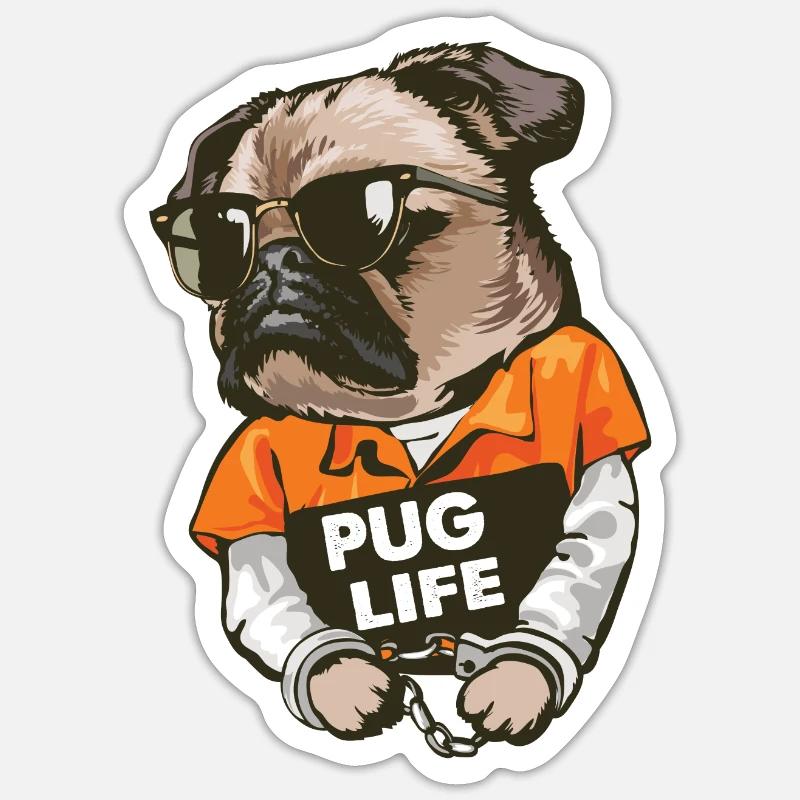 Conception de la vie de carlin Sticker taille S (10 x 10 cm)