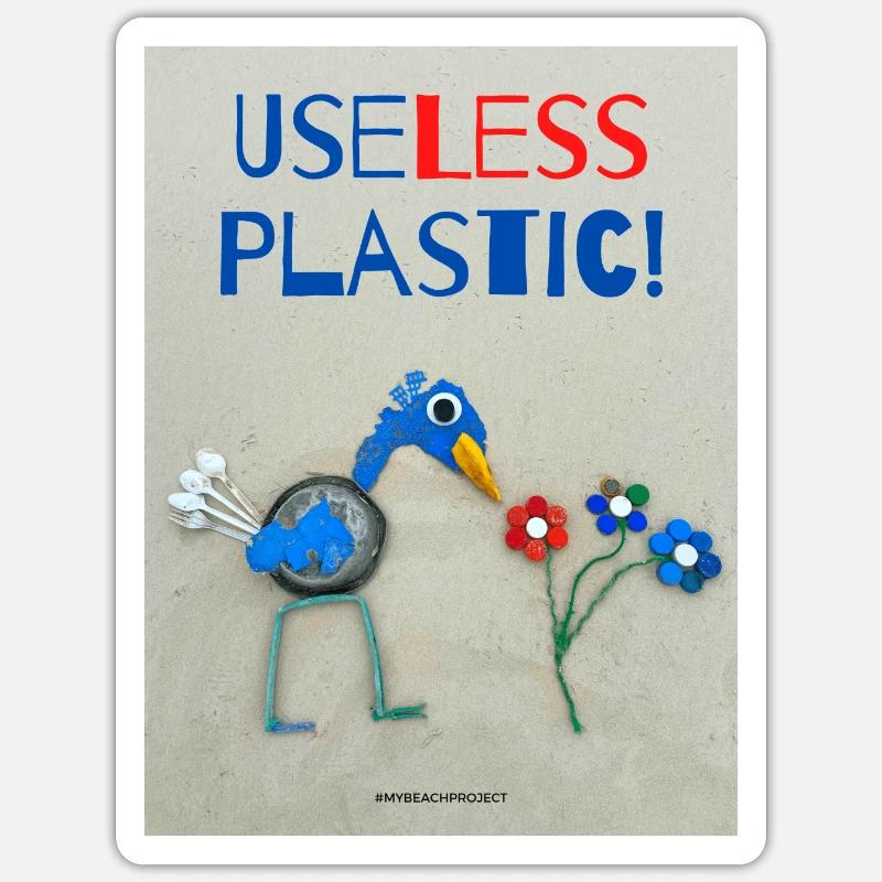 Plastik Vogel - Sticker Größe S (10 x 10 cm) - Mattweiß