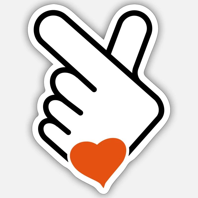 Corée v doigt, vague ou main coréenne. k-pop Sticker taille S (10 x 10 cm)