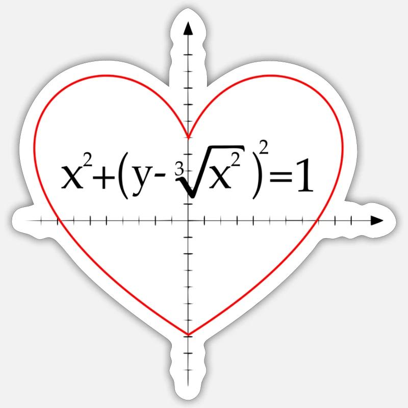 math formula for a heart - Sticker size S (10 x 10 cm) - white matte