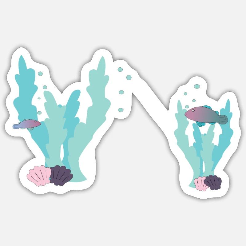 Shells and corals Sticker size S (10 x 10 cm)