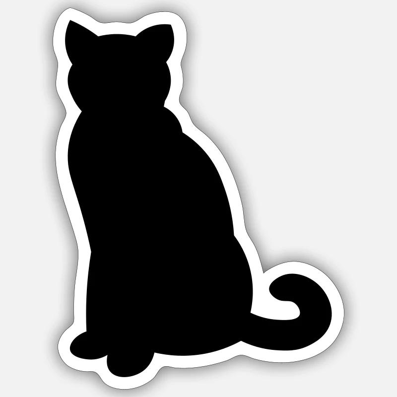 Simple black cat - simple black cat Sticker size S (10 x 10 cm)