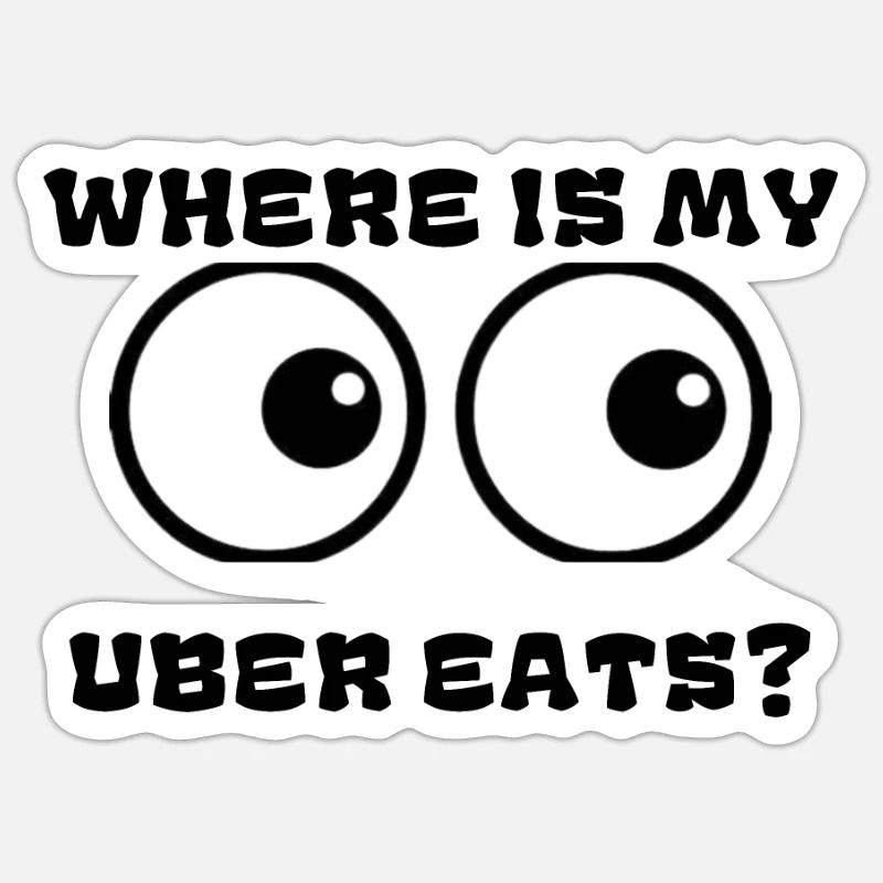 where is my uber eats? Sticker taille S (10 x 10 cm)