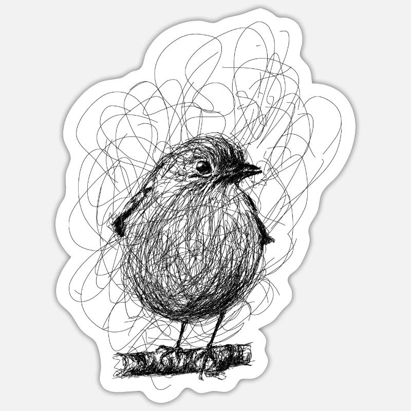 robin - Sticker size S (10 x 10 cm) - white matte