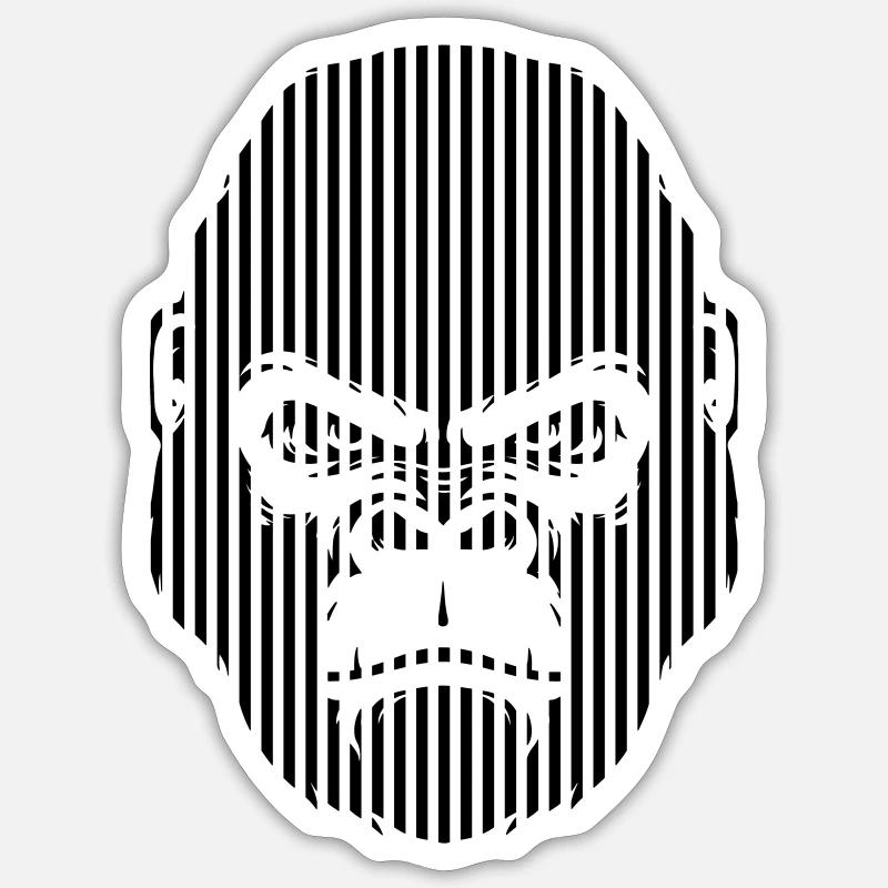 Gorilla Face Graphics - Sticker size S (10 x 10 cm) - white matte