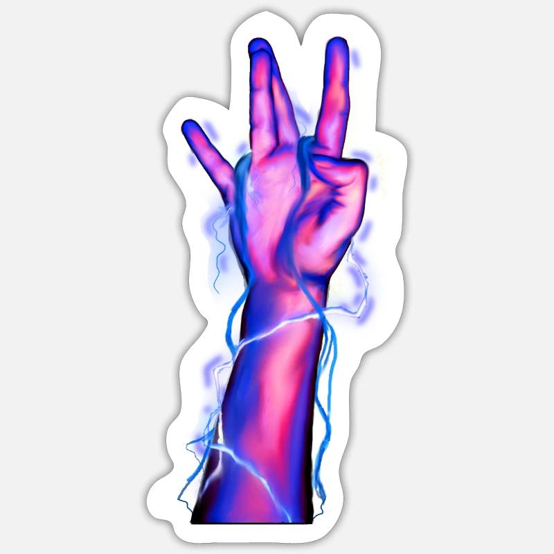 Westside Hand Handzeichen West Coast Side - Sticker Größe S (10 x 10 cm) - Mattweiß