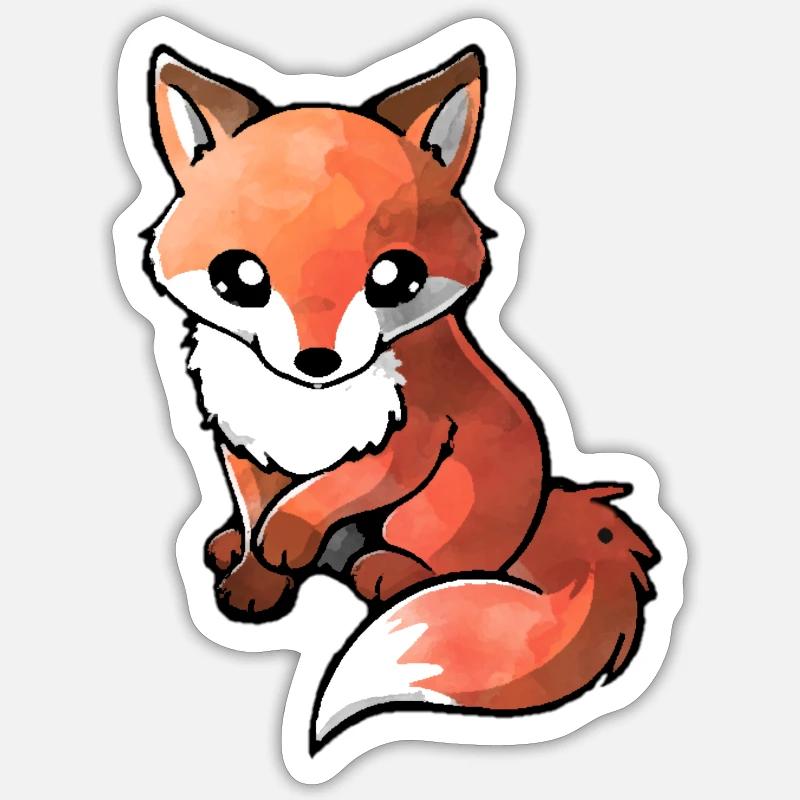 SWEET FOX - Sticker taille S (10 x 10 cm) - blanc mat