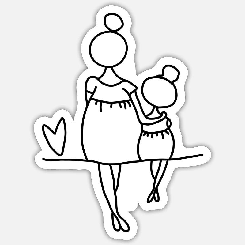 Mutter Tochter Liebe Sticker Größe S (10 x 10 cm)