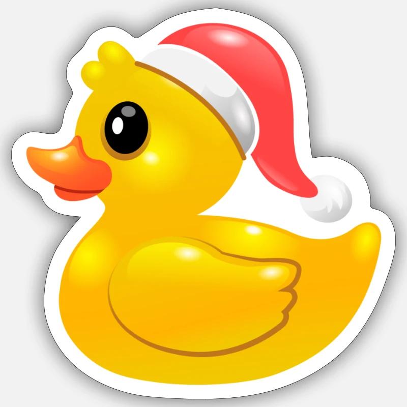 Rubber Duck Christmas - Sticker size S (10 x 10 cm) - white matte