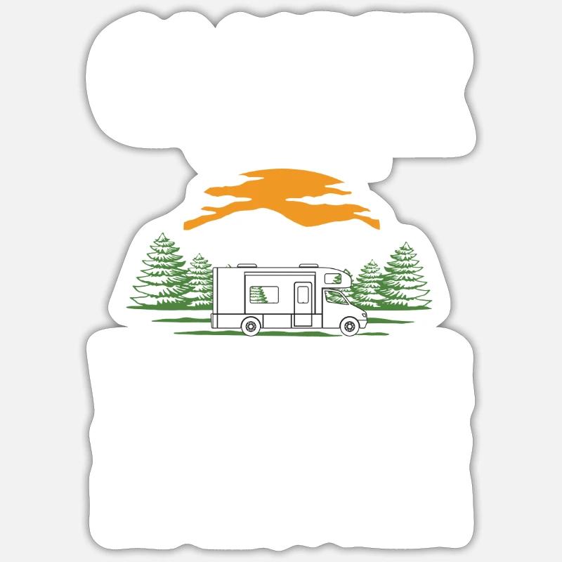 Camper Opa Geschenk - Sticker Größe S (10 x 10 cm) - Mattweiß
