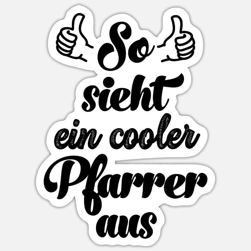 So sieht ein cooler Pfarrer aus Pastor Kirche Gott Sticker Größe S (10 x 10 cm)