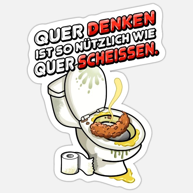 Quer Denken - Sticker Größe S (10 x 10 cm) - Mattweiß