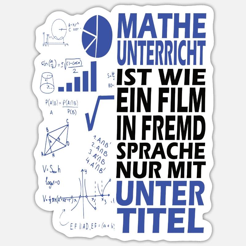 Math school student profession gift - Sticker size S (10 x 10 cm) - white matte