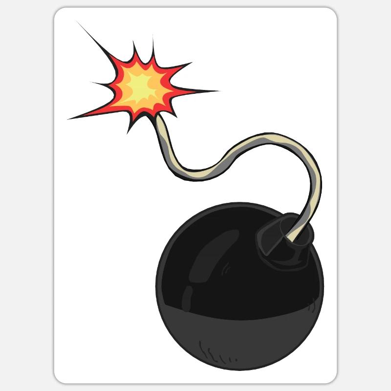 bomb meche drawing flame - Sticker size S (10 x 10 cm) - white matte