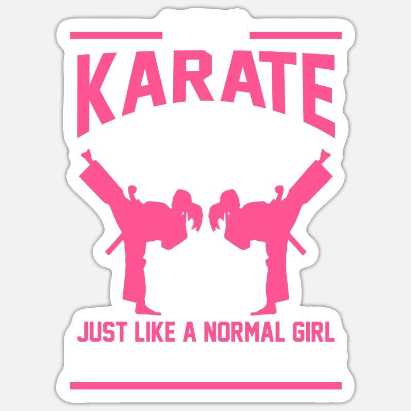 Karate Mädchen Geschenk - Sticker Größe S (10 x 10 cm) - Mattweiß