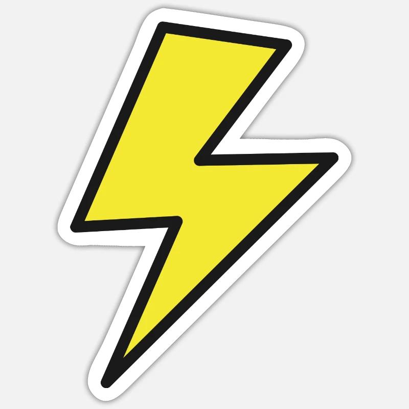Blitz - Sticker Größe S (10 x 10 cm) - Mattweiß