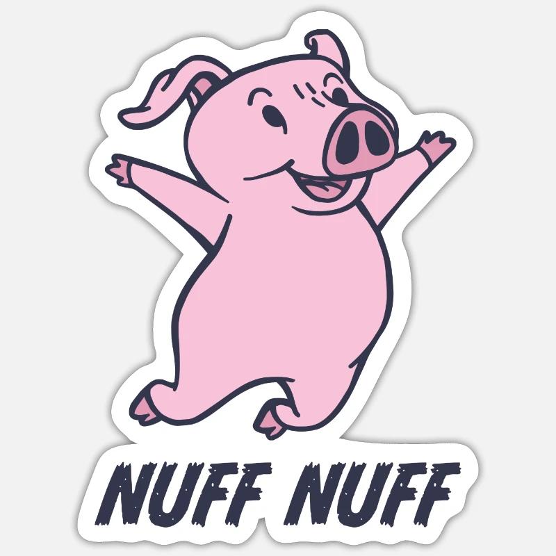 Costume de cochon nuff nuff - Sticker taille S (10 x 10 cm) - blanc mat