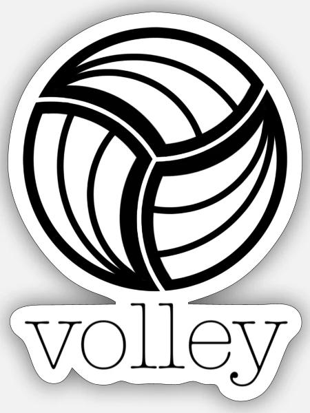 V wie Volley - Sticker Größe S (10 x 10 cm) - Mattweiß