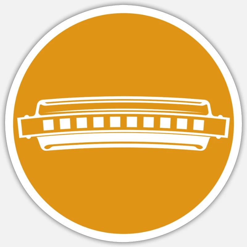 harmonica - Sticker size S (10 x 10 cm) - white matte