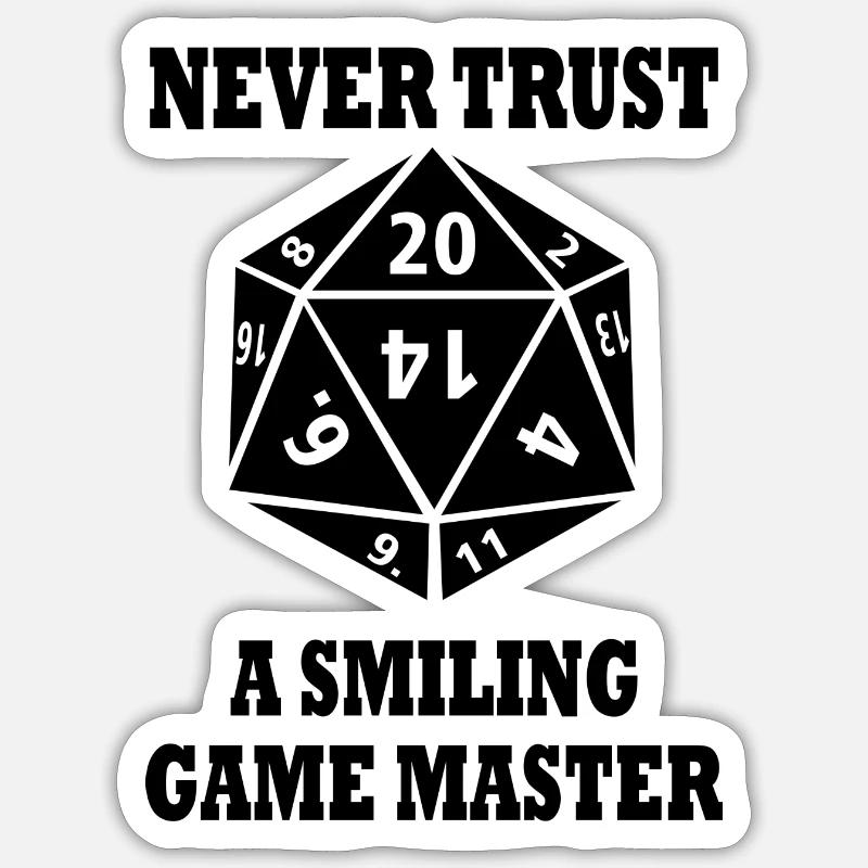Game master jeu de rôle Nerd Geek cadeau - Sticker taille S (10 x 10 cm) - blanc mat