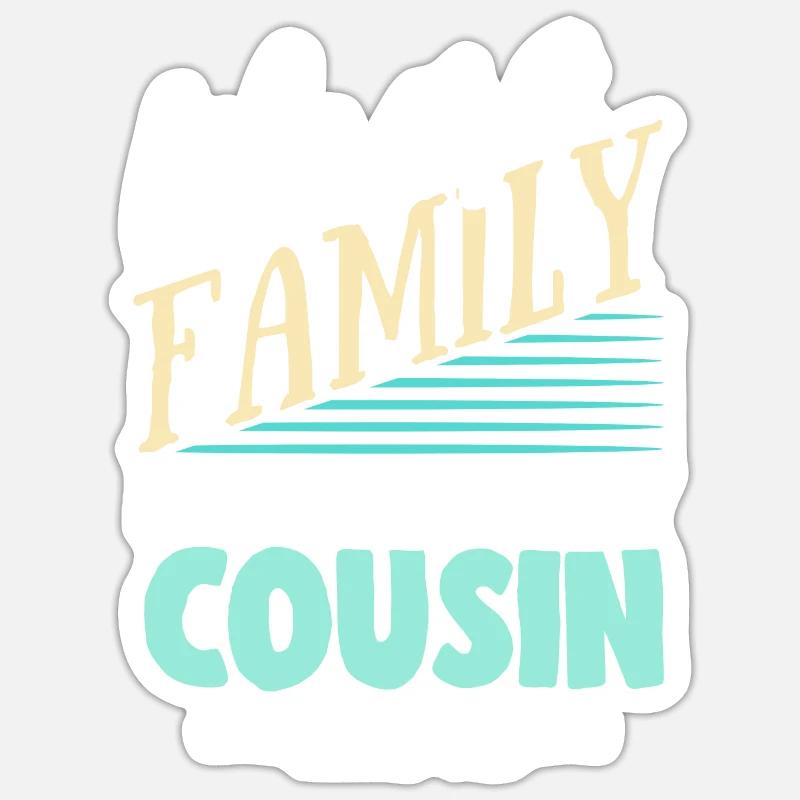 cousin - Sticker taille S (10 x 10 cm) - blanc mat