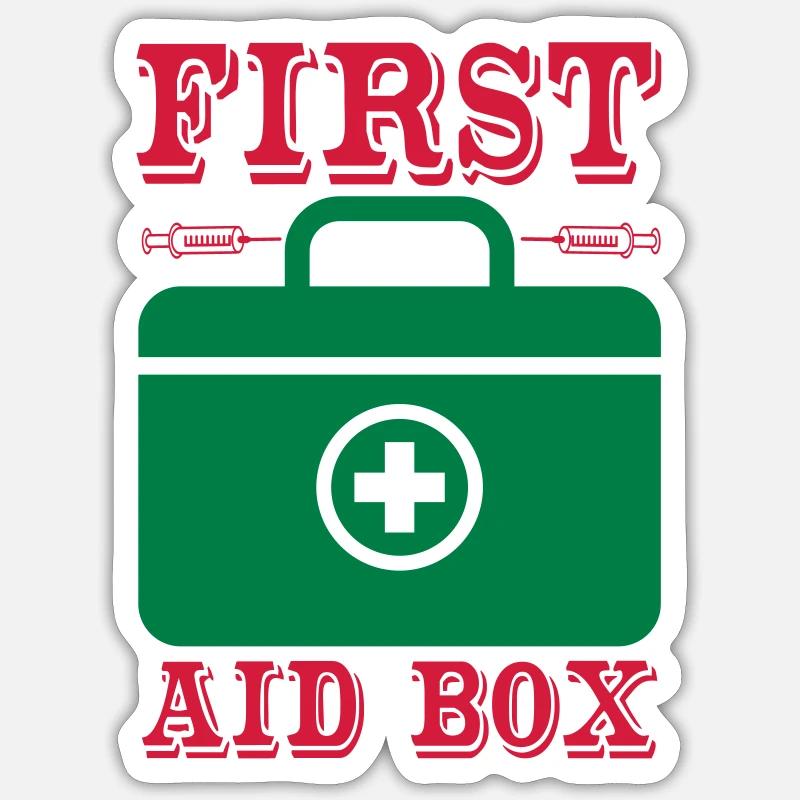 first aid box - Sticker size S (10 x 10 cm) - white matte