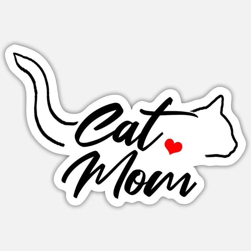 Die Katzenmutter Miezekatze Katze - Sticker Größe S (10 x 10 cm) - Mattweiß