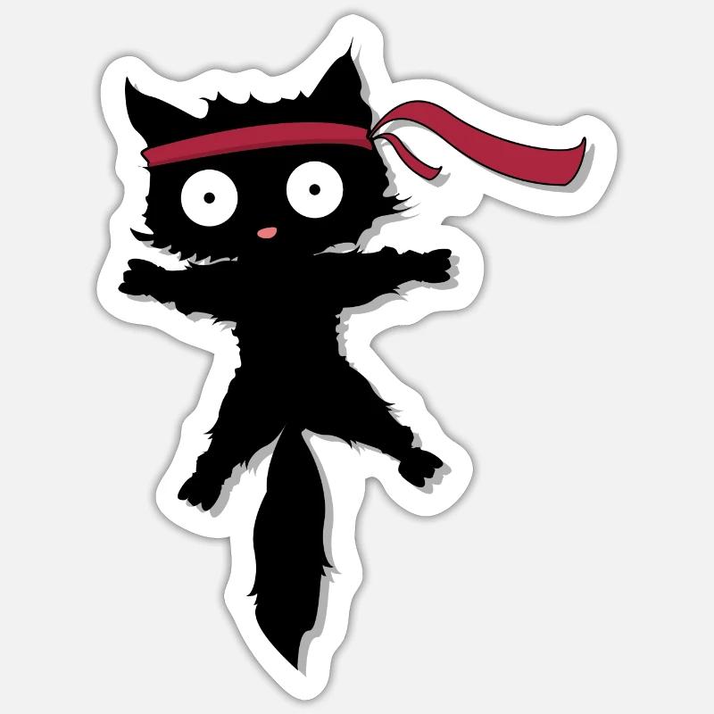 Ninja Protector in Cat Form Sticker size S (10 x 10 cm)