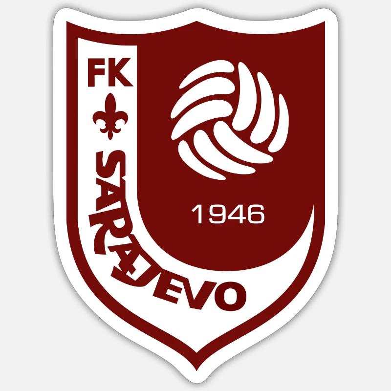 FK Sarajevo - Sticker taille S (10 x 10 cm) - blanc mat