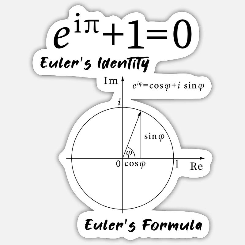 Euler’s formula école de maths cadeau Sticker taille S (10 x 10 cm)