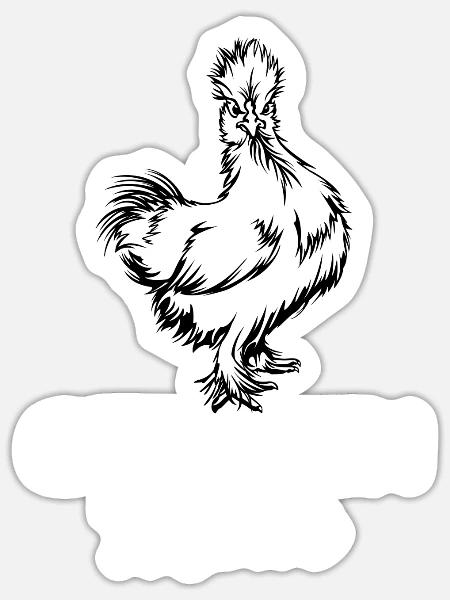 Chicken Mom Mutter lustiges Seidenhuhn Huhn Hühner - Sticker Größe S (10 x 10 cm) - Mattweiß